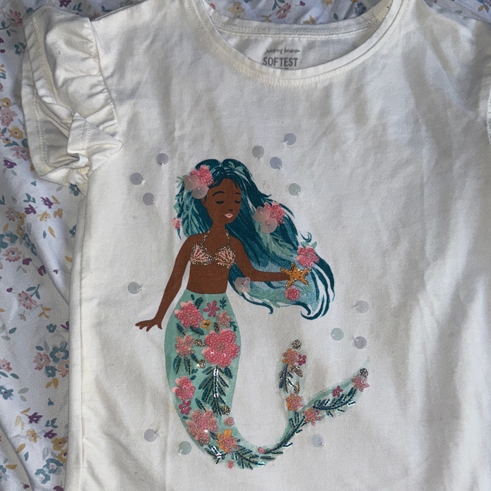 Jumping Beans Girl’s Mermaid and Princess Tops with Rainbow Swimsuit Bundle - Picture 11 of 11